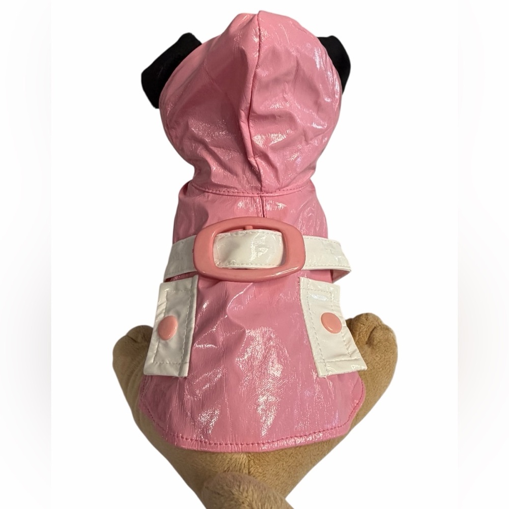 Pink & White Penn-Plax XXS Mini Dog Raincoat - Picture 2 of 13